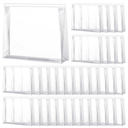 Xuniea 50 Pcs Mini Clear Makeup Bag Small Clear Zipper Pouch Travel Plastic Cosmetic Organizer Waterproof for Toiletries Swimsuit Bikini Bathing Suit(11.81'',Transparent)