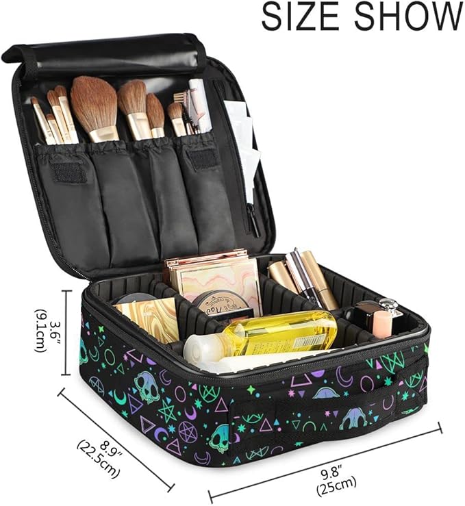 MNSRUU Women Makeup Bag Magic Skulls Makeup Bag Organizer Travel Cosmetic Bag for Teenage Girl Clear Make Up Bags with Zipper