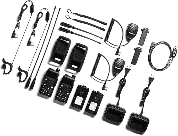 BAOFENG UV-5RM Plus 10W Ham Radio Handheld, Dual Band Two Way Radio Long Range, NOAA FM Airband Receiver, with Soft Case, Programming Cable, 2500mAh Battery USB-C Port, Chirp Compatible (2 Packs)