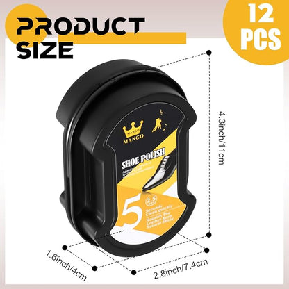Loopeer 12 Pcs Shoe Shine Sponge Bulk, Instant Leather Shoes Shiner Care for Boots, Leather Accessories Quick Cleaning