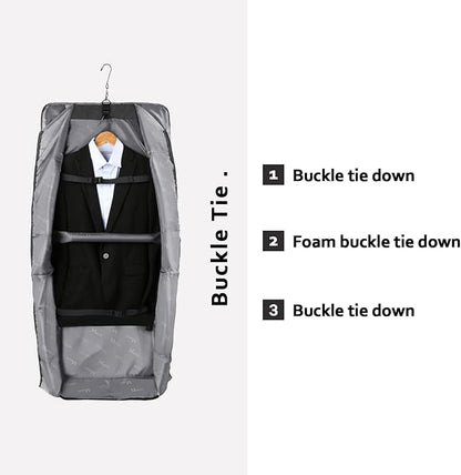 MATEIN Garment Bags for Hanging Clothes, Large Travel Suit Bag with Shoulder Strap for Business Trips, Foldable Luggage for Men Women, Wrinkle-Free Clothing Suitcase for Traveling, Dark Grey