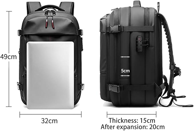 Airback Air Vacuum Vacpack Backpack for Travel with Pump (Black)