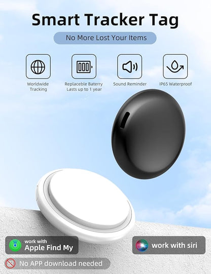 Air Tracker Tags 4 Pack, Bluetooth Tracker Smart Tag, Key Finder Locator with Sound Works with Apple Find My (iOS Only), Item Finders for Luggage Wallet Bags Suitcases, Waterproof Tracking Tags Device
