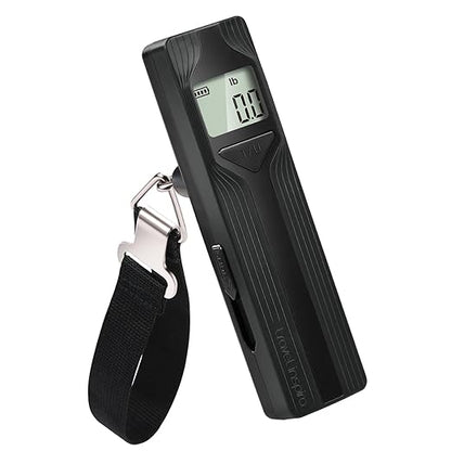 travel inspira Luggage Scale Battery-Free, Travel Essentials, Portable Handheld Digital Suitcase Weight Scale for for Travel Accessories, 110lbs/50kg (Black)