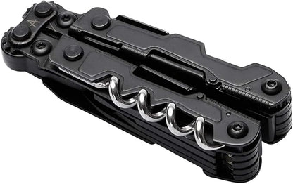 SOG PowerLitre Mini Utility Multi-Tool w/ 19 Lightweight Tools, Compact 5 Inch Long Utility Tool with Knife, Screwdriver, Hex Bit Holder, Black
