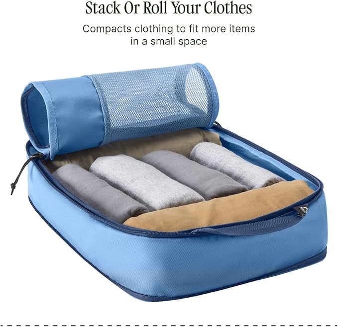 Eagle Creek Pack-It Isolate Compression Cube - Lightweight Compression Cube for Optimizing Luggage Space - Easy-Grab Zipper - Convenient Top Handle - Recycled Materials - Small
