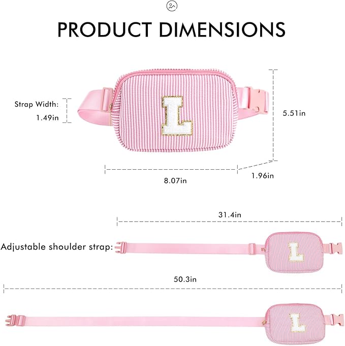 YOOLIFE Gifts for Girls Teen Girls Birthday Gifts - Personalized Gifts for Women | Fanny Pack Gifts for Daughter Sister Friends | Initial Crossbody Bag Belt Bag | Birthday Gifts Teens Girls Purple G