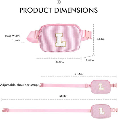 YOOLIFE Christmas Gifts for Girls Kids | Birthday Gifts for 3 4 5 6 7 8 9 10 11 12 13 Year Old Girl | Initial Fanny Pack Belt Bag Purse | Stocking Stuffers for Girls Teen Daughter Sister | Pink M