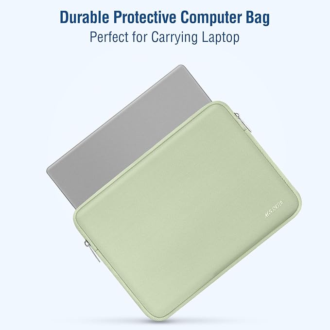 MOSISO Laptop Case 13.3 inch, 13-13.3 inch Laptop Sleeve Bag Compatible with MacBook Air/Pro 13/Pro 14 M5 M4 M3 M2 M1, HP Dell ASUS Lenovo, Neoprene Computer Sleeve Bag with Small Case, Sage Green