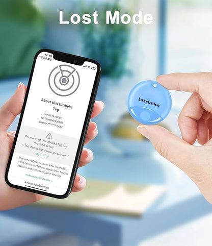 Air Tag-4 Pack Bluetooth Item Finder for iPhone – MFi Certified Smart Tracker Compatible with Apple Find My, Replaceable Battery, IP67 Waterproof Key Finder for Keys, Wallet, Luggage