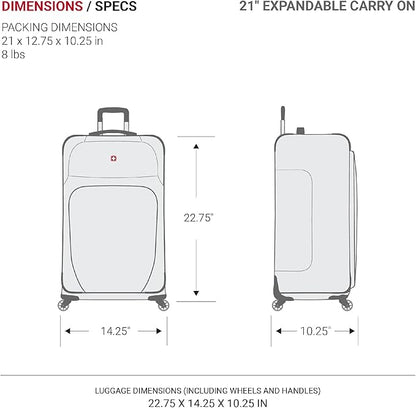 SwissGear Sion Softside Expandable Luggage, Merlot, 2-Piece Set (21/29)