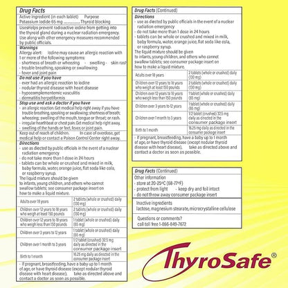 Aquatabs 397mg Water Purification Tablets (100 Pack) and Thyrosafe 65 mg Potassium Iodide Tablets (20 Pack) - Emergency Kit for Radiation and Water Treatment - Portable Survival Kit