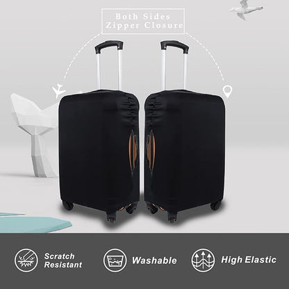Explore Land Travel Luggage Cover Suitcase Protector Fits 18-22 Inch Case (Black, S)