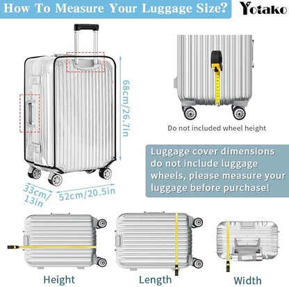 Yotako Clear PVC Suitcase Cover Protectors 30 Inch Luggage Cover Protectors for Wheeled Suitcase 30''