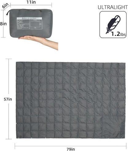 ROCK CLOUD Packable Camping Blanket Ultralight Outdoor Blankets Stadium for Hiking Camp Travel Outside Sports, Size L, 79 x 57 inch