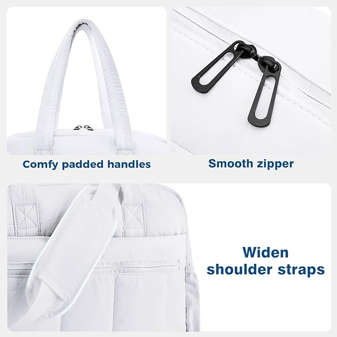 Gym Bag for Women, Large Capacity Duffel Bag with Crossbody Strap, Lightweight Sports Bag for Workout & Travel.White