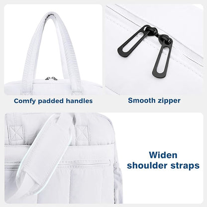 Gym Bag for Women, Large Capacity Duffel Bag with Crossbody Strap, Lightweight Sports Bag for Workout & Travel.White