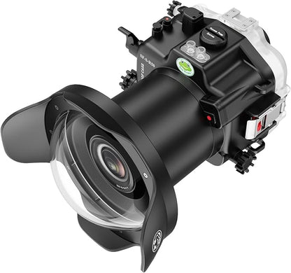 Seafrogs Underwater Housing for Canon EOS R50, 40M Waterproof Case with WA005A Long Dome Port Kit, Waterproof Scuba Diving Case for Canon R50+24-70mm f/2.8, EF 24-105mm f/4