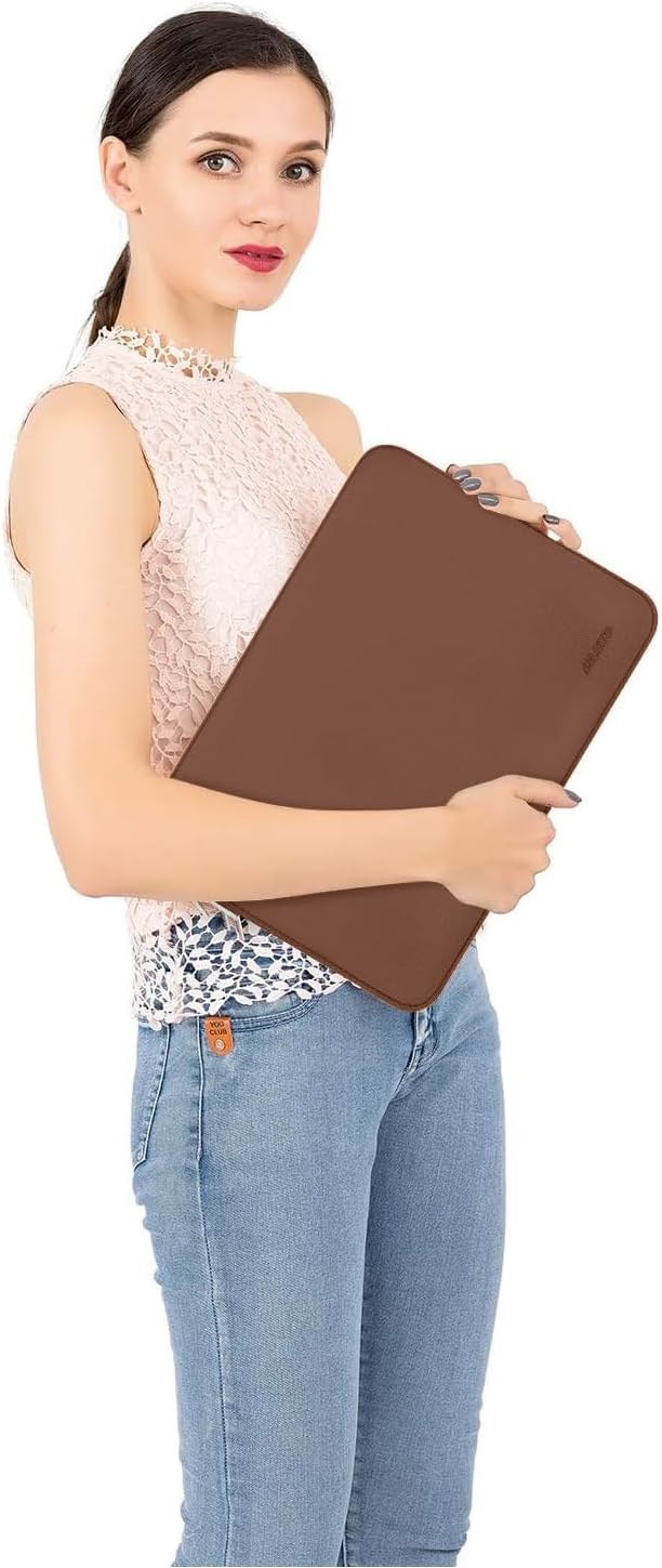 MOSISO Laptop Case 16 inch, 15-15.6 inch Laptop Sleeve Bag Compatible with MacBook Pro 16 inch, HP, Acer, Dell, Lenovo, ASUS Notebook, Neoprene Computer Sleeve Bag with Small Case, Caramel Brown