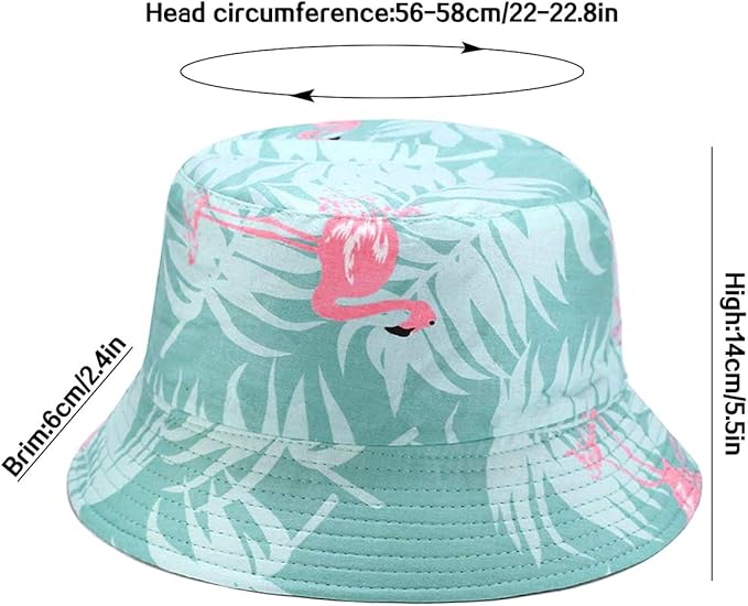 XYIYI Cute Bucket Hat Beach Fisherman Hats for Women, Reversible Double-Side-Wear