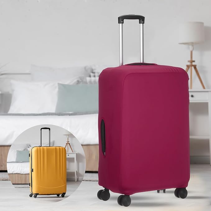 uxcell Travel Luggage Cover, Washable Suitcase Covers for Luggage Anti-scratch Suitcase Protector Elastic Baggage Protective, Fits 29-32 Inch Suit Case, Purple Red