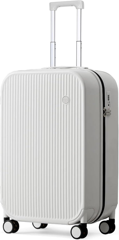 mixi 20 Inch Carry On Luggage PC Hardside Suitcases with Wheels & TSA for Travel Woman Men, Smoke White