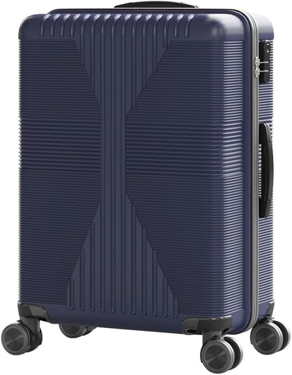 Karl home Hardshell Carry On Luggage with Spinner Wheels, Lightweight PP Hardside Small Suitcase with Built-in Lock & Smooth Zipper, 22 Inch Airline Approved, Blue