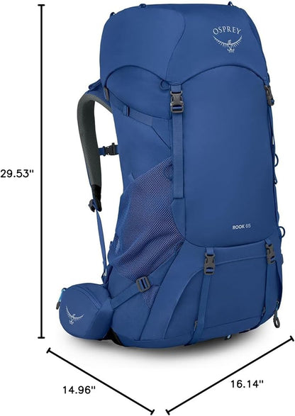 Osprey Rook 65L Men's Backpacking Backpack, Astology Blue/Blue Flame