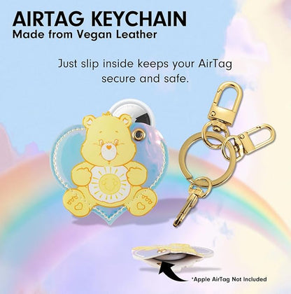 Sonix x Care Bears Keychain Case Compatible with Apple AirTag | Protective AirTag Cover Keychain Charm | Yellow Funshine Bear