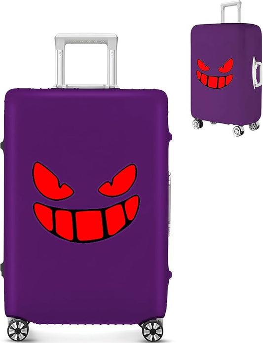 Travel Luggage Cover Thicker Spandex Suitcase Protector Elastic Washable Baggage Covers (S (for 19-20 inch luggage), Purple Eye)