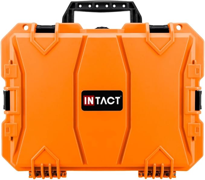Eylar 18" Intact Series Hard Camera Case, Lightweight and Durable Stacker Design with Foam (Orange)
