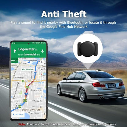 Tracker for Vehicles, Works with Google Find Hub(Android Only), Easily Find, Encrypted Location Data, Magnetic Hidden Car Tracker, No Monthly Fee Or Subscription, No SIM Required