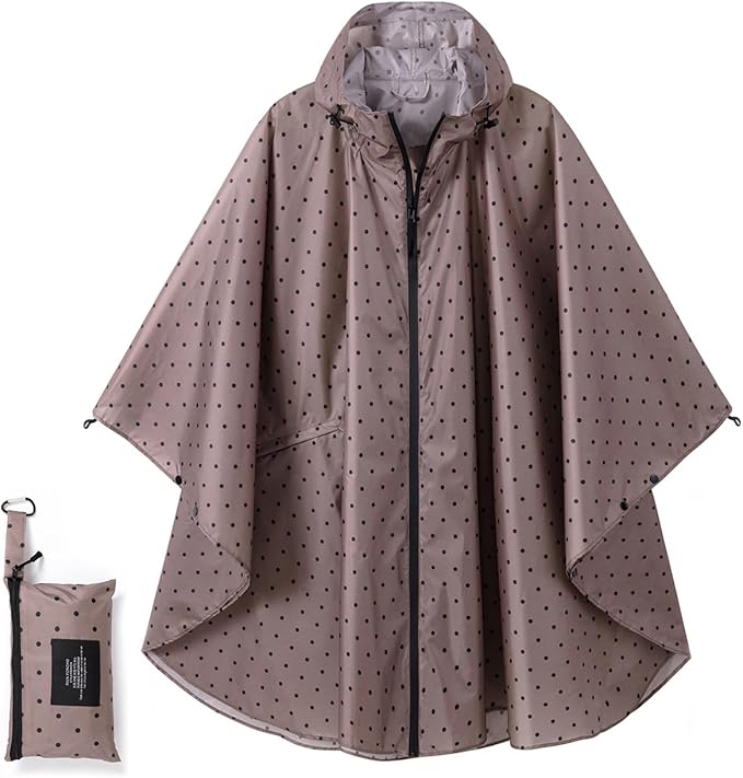 Fashion Hooded Rain Poncho Waterproof Raincoat Jacket with pocket for Women/Men/Adult