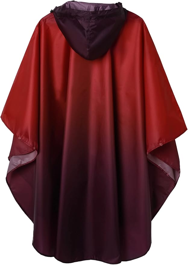 SaphiRose Unisex Rain Poncho Waterproof Raincoat Hooded for Adults Women with Pockets