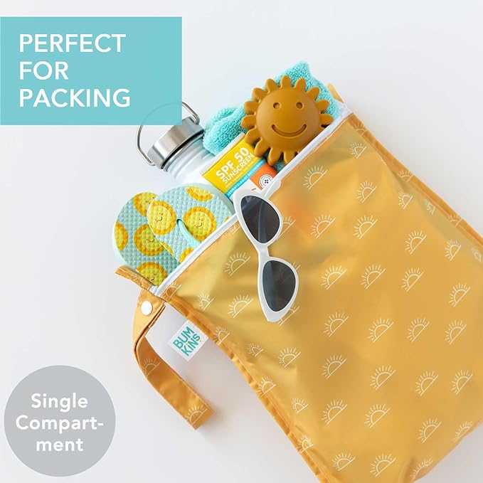 Bumkins - Waterproof Wet Bag - For Baby, Travel, Swim Suit, Cloth Diapers, Pump Parts, Pool, Gym, Toiletry, Strap to Stroller - Reusable & Easy to Clean - 2pk - Desert Boho