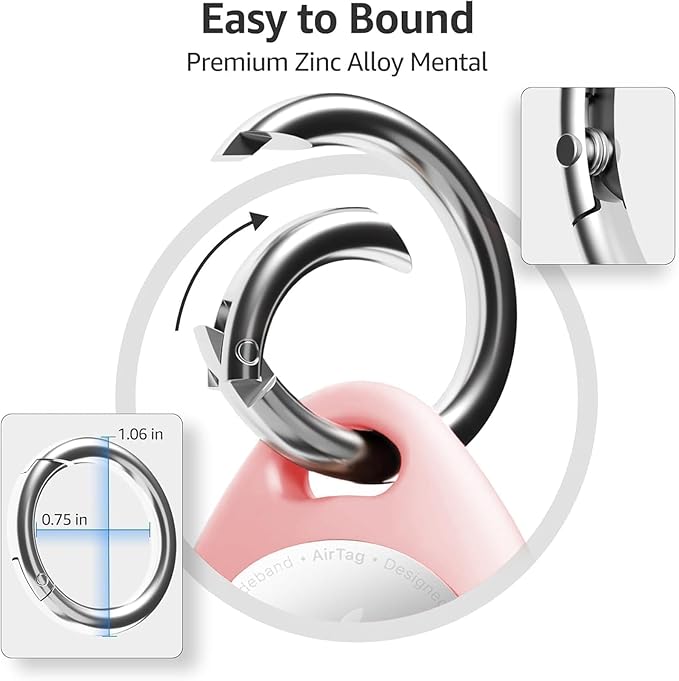 Holder for Air Tags-4 Pack for Apple for AirTag Holder Keychain, Waterproof TPU Shell Protective Case with Keychain, for Air tag Accessories for GPS Item Finder Tracker,Pink/Purple/White/Green
