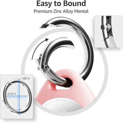Holder for Air Tags-4 Pack for Apple for AirTag Holder Keychain, Waterproof TPU Shell Protective Case with Keychain, for Air tag Accessories for GPS Item Finder Tracker,Pink/Purple/White/Green