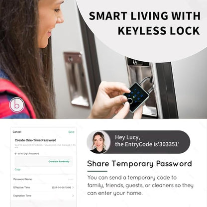 Combination Padlock,Fingerprint Bluetooth Padlock, Mobile APP, Smart Padlock, Touchscreen,Water Resistant, Suitable for Gym,Outdoor,Warehouse, Sports,Suitcase, Bike, School, Fence and Storage