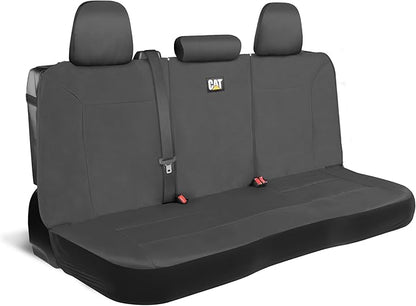 CAT Gray Rear Seat Cover for Cars, SUVs & Small Trucks – Heavy-Duty Oxford Canvas – 60/40 Split Bench Protector – Durable Back Seat Cover for Pets, Travel & Daily Use – Car & Truck Interior Accessory