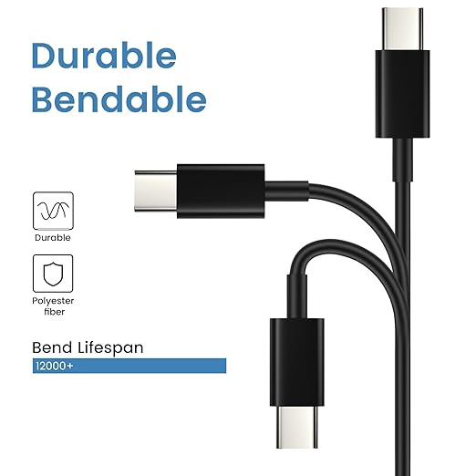 Smays USB C to USB C Cable 10-Pack Bulk, 3ft Type C Charging and Data Cord Multipack Black