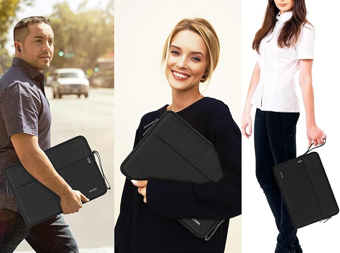 Laptop Case 13.3 Inch, Shockproof Protective Traveling Carrying Computer Sleeve Compatible with MacBook Air 13.3 inch/MacBook pro 14 inch, Compatible for HP, Dell, Laptop Bag with Pocket, Black