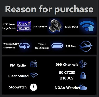 BAOFENG Radio 5RM 10W Ham Radio Long Range Handheld Multi-Band Two Way Radio NOAA FM AM(Airband) Receiver Walkie Talkies (Upgrade of UV-5R), Copy Frequency 999CH,Type C,Programming Cable,Speaker Mic