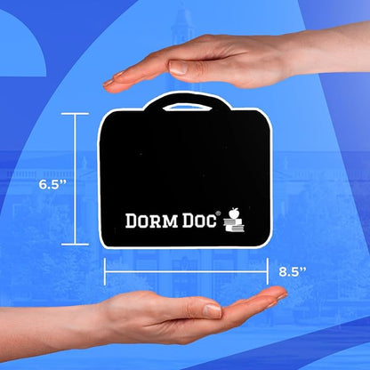 College First Aid Kit – Compact Emergency Medical Kit for Dorm Rooms, School, Sports – with Bandages, OTC Medicines for Relief, Gauze, Quick Care Set – Portable Health Kit - 175 PCS, Black