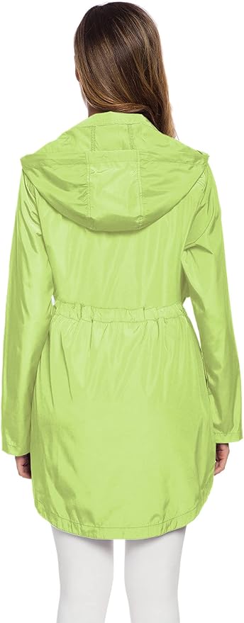 Avoogue Women's Long Raincoat with Hood Outdoor Lightweight Windbreaker Rain Jacket Waterproof