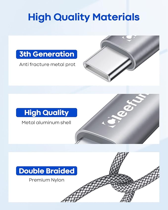 CLEEFUN USB C Cable 3ft, 5-Pack USB A to Type C Charger Cord Fast Charging for iPhone 17 16 15 Pro Max Air Plus, for Samsung Galaxy S25 S24 S23 S22 S21 S20 S10 A17 A16 A15 A56 A55 A26 A35 A36 A71