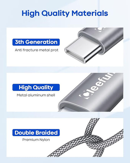 CLEEFUN USB C Cable 6ft, 5-Pack USB A to Type C Charger Cord Fast Charging for iPhone 17 16 15 Pro Max Plus Air 16e, for Samsung Galaxy S25 S24 S23 S22 S21 S20 S10 A17 A16 A15 A56 A55 A26 A35 A36