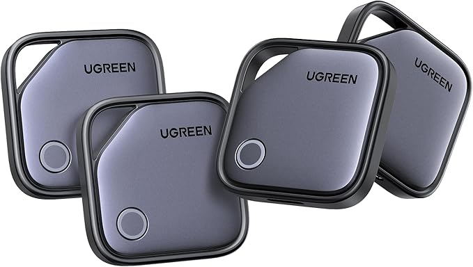 UGREEN FineTrack G (Android Only) Air Tracker Tags, USB-C Charging 1-Year Battery Bluetooth Tracker Compatible with Find Hub App, Item Finder Smart Tag for Key Luggage Wallet [4 Pack-Google Certified]
