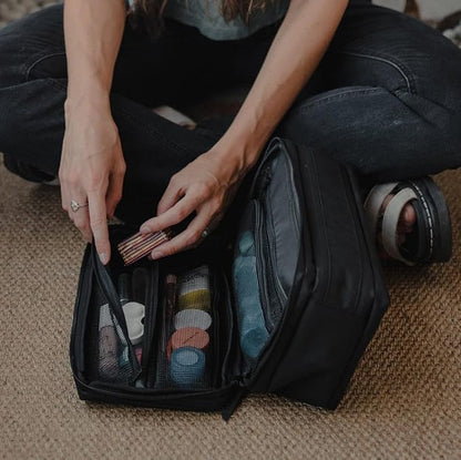 Gravel Hanging Toiletry Bag for Men and Women - Comes in 3 Sizes, Water-Resistant, Durable, Compact, Dopp Kit Travel Toiletry bag (Black, Max)