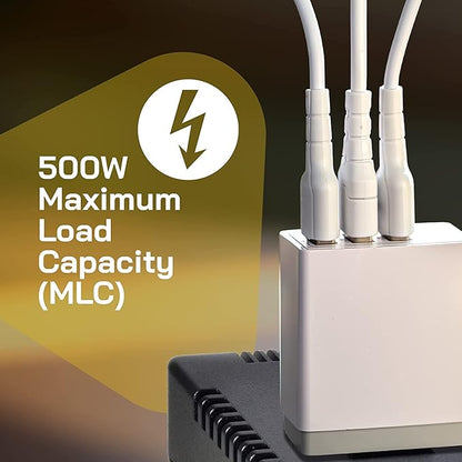 ELC 500-Watt Voltage Converter - Step Down - 220v to 110v / 240v to 120v Travel Power Converter - for Hair Straightener, Hair Dryer, Laptops and Chargers, CE Certified [3-Years Warranty]