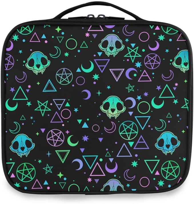 MNSRUU Women Makeup Bag Magic Skulls Makeup Bag Organizer Travel Cosmetic Bag for Teenage Girl Clear Make Up Bags with Zipper